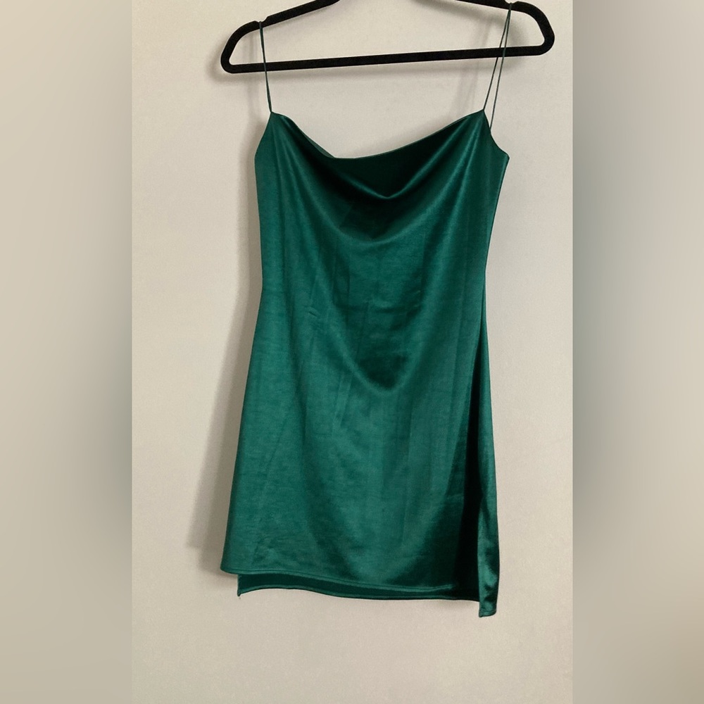 Tight green slip dress